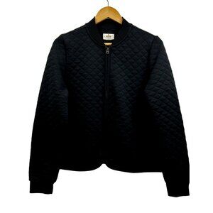 Marine Layer x Adobe Quilted Bomber Jacket Mens Large Black Adobe Logo Casual